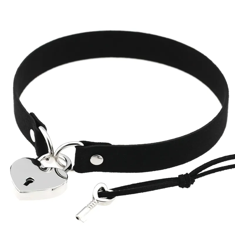 Sexy Steampunk Metal Lock Heart Choker Collar / Alternative Fashion Unisex Accessiores