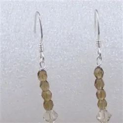 Smoky Topaz and Crystal Earrings