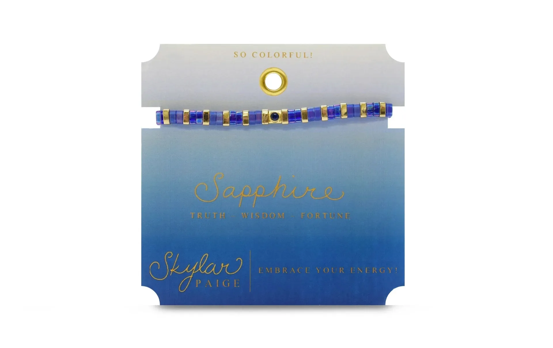 So Colorful! - Sapphire Tila Morse Code Bracelet