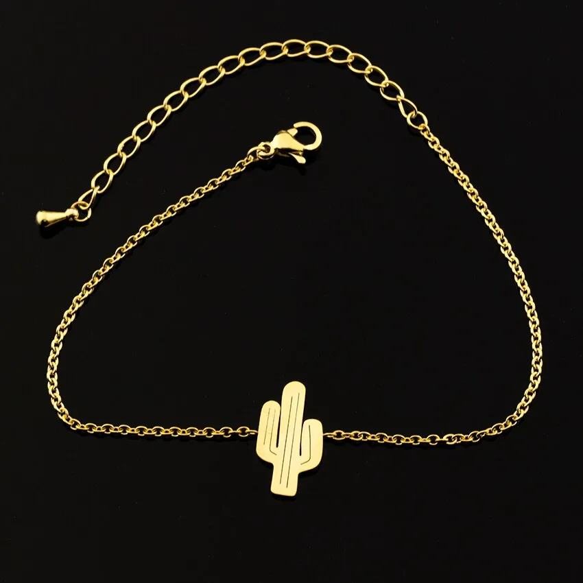 Stainless Steel Minimalist Cactus Bracelet Summer