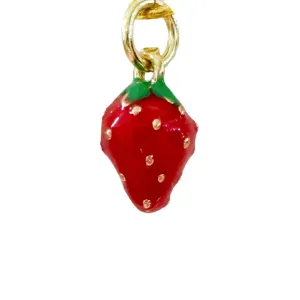 Strawberry Gold Dots Charm For Charm Necklace & Bracelet