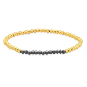 STRETCH BRACELET, GOLD & BLACK