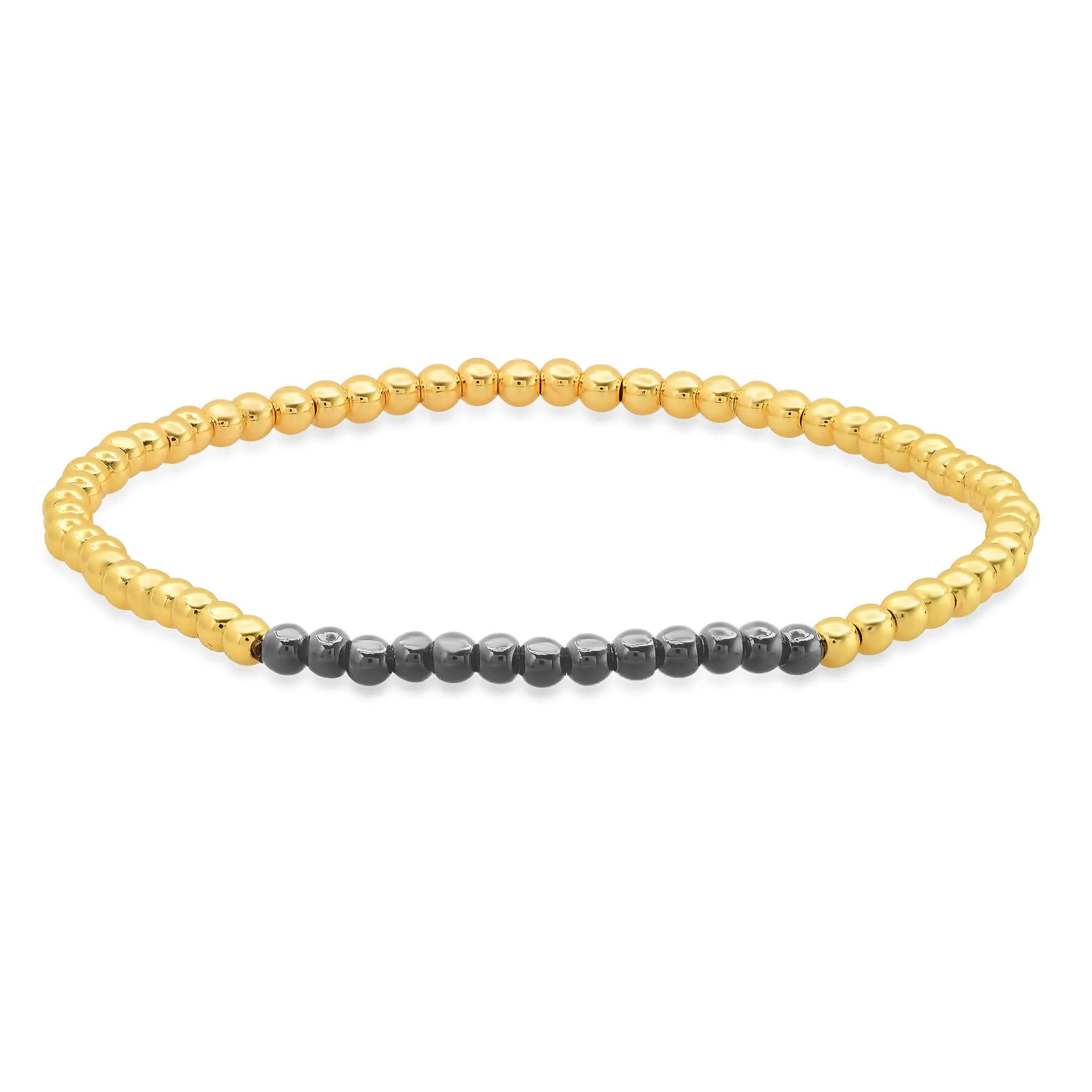 STRETCH BRACELET, GOLD & BLACK