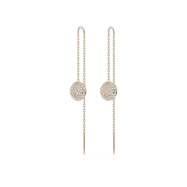 Swarovski Part of the Meteora Collection Women's Meteor Motif with Snow Pavé of Clear Round-Cut Crystals in a Rose Gold-Tone Finished Setting Meteora Drop Earrings - 5689427