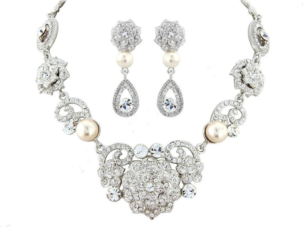 Tamara Crystal and Pearl Necklace