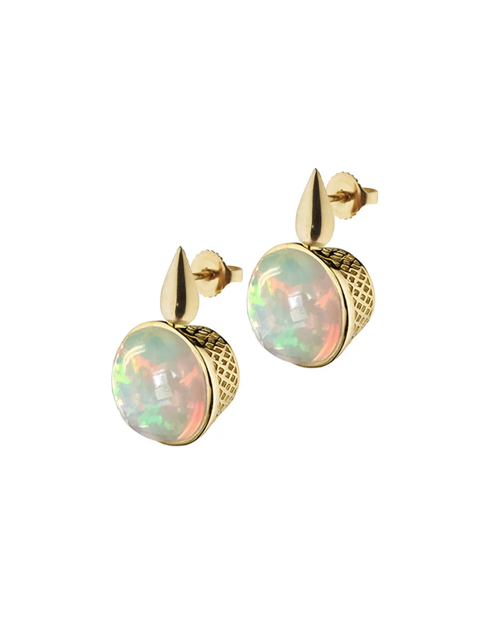 Teardrop Top Opal Earrings