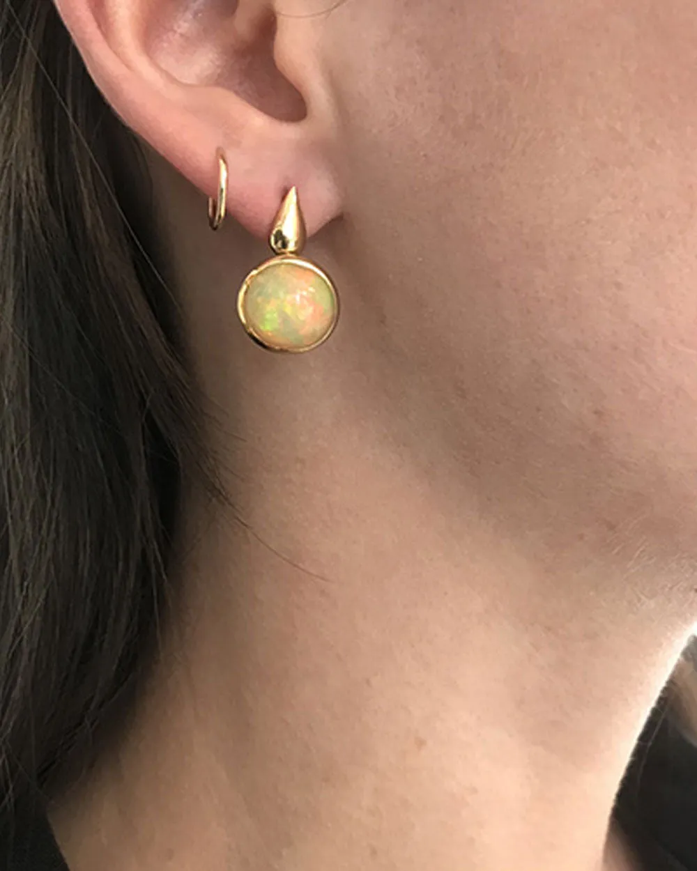 Teardrop Top Opal Earrings