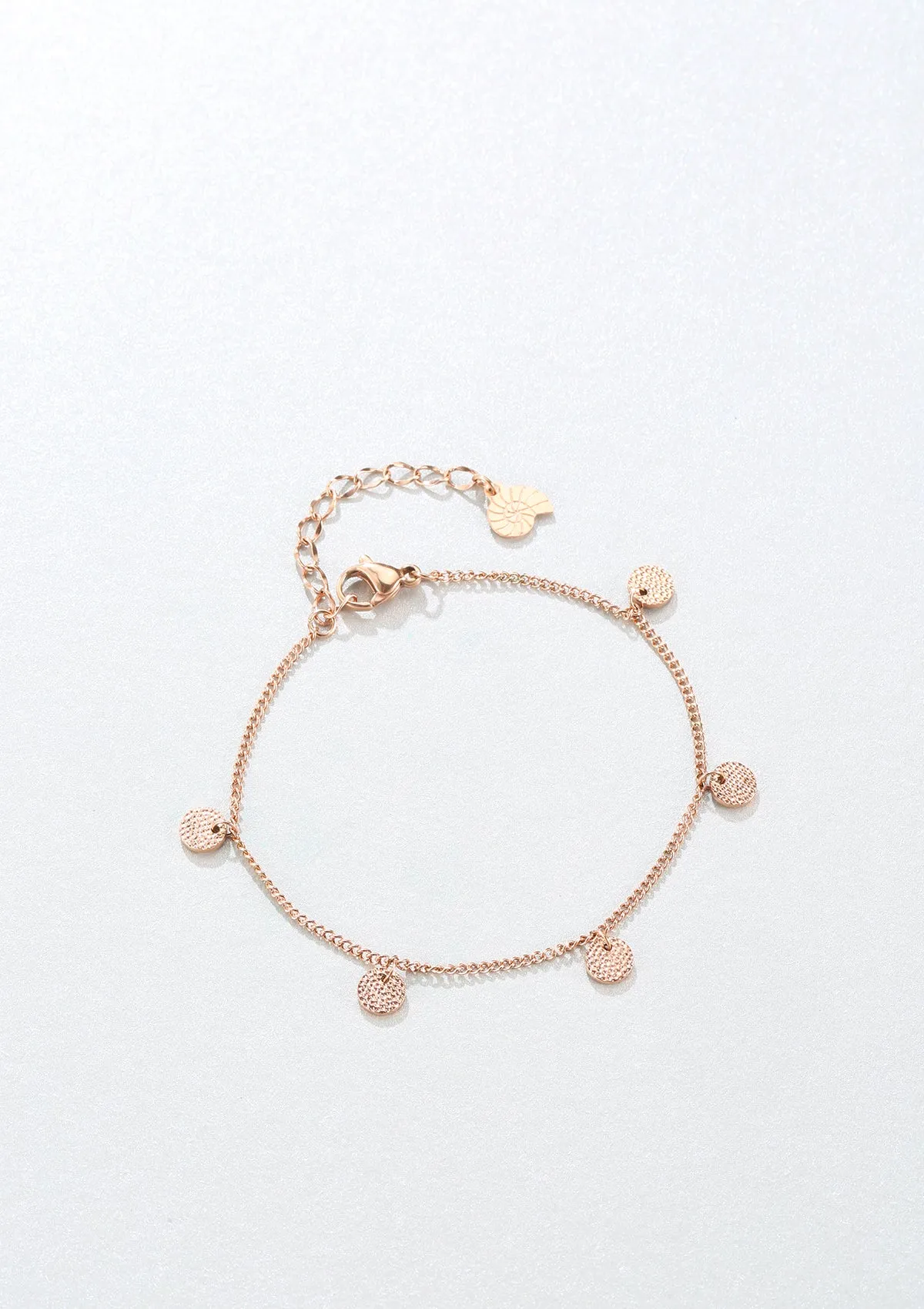 Textured Circle Bracelet Rose Gold