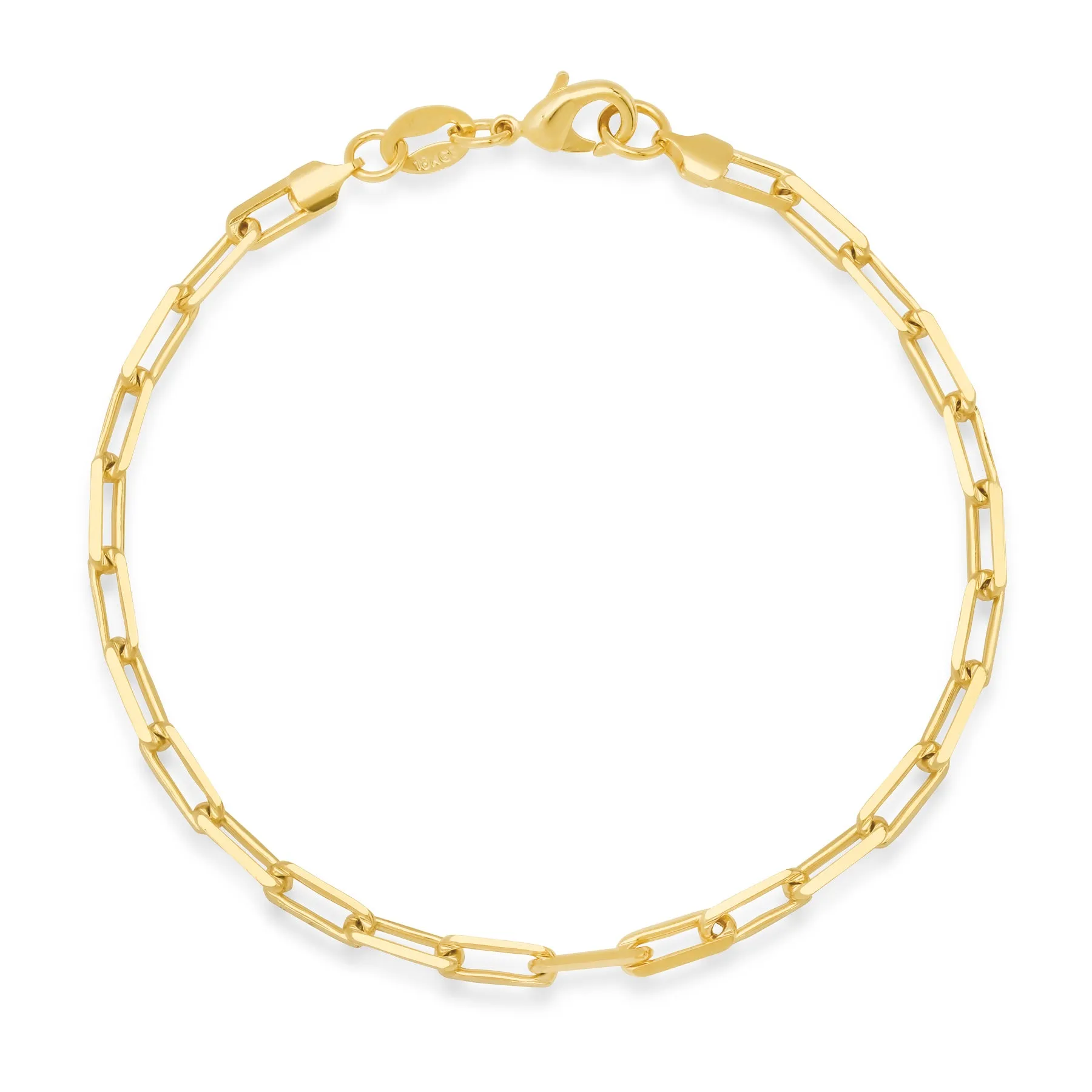 Thin Paperclip Bracelet, Gold