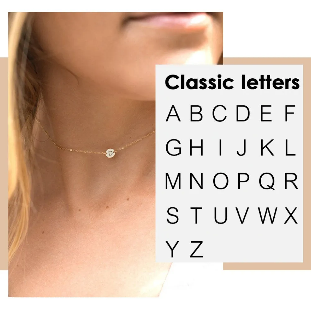 TINY CLASSIC SCRIPT INITIAL CHOKER