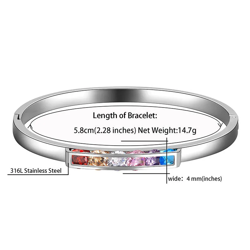 Tokyo Mart LGBT Rainbow Bangles Bracelet Cuff Pride Jewelry for Men Women Stainless Steel