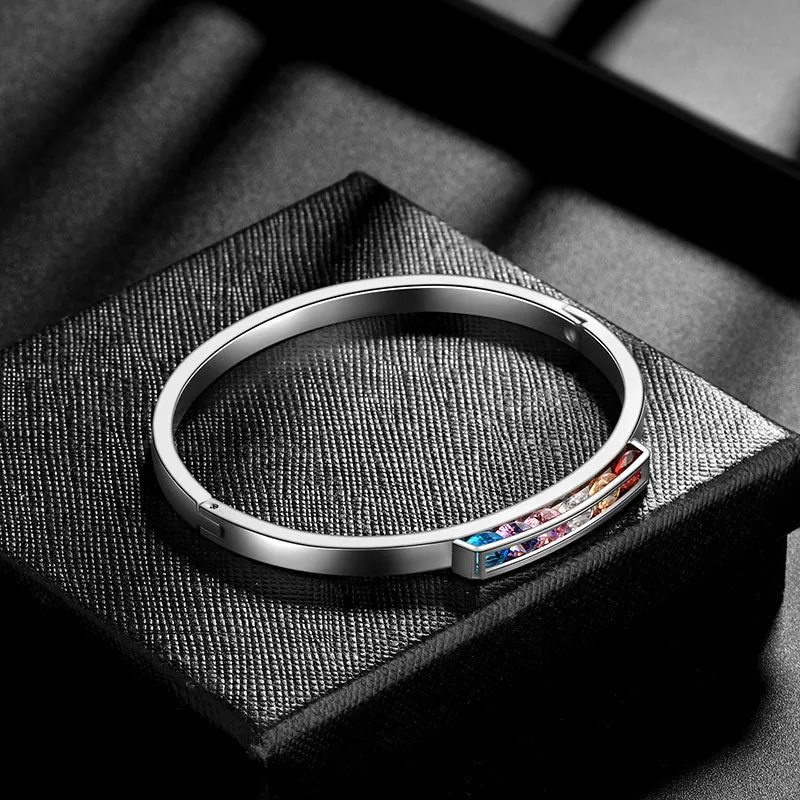 Tokyo Mart LGBT Rainbow Bangles Bracelet Cuff Pride Jewelry for Men Women Stainless Steel