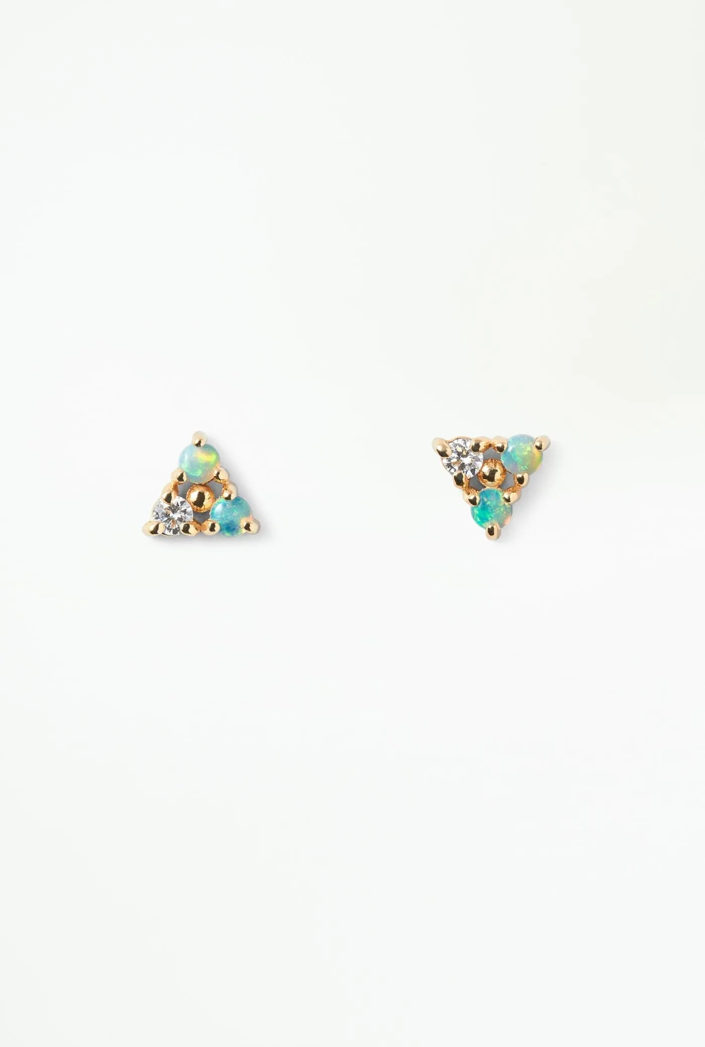 Tri-Opal and Diamond Earrings