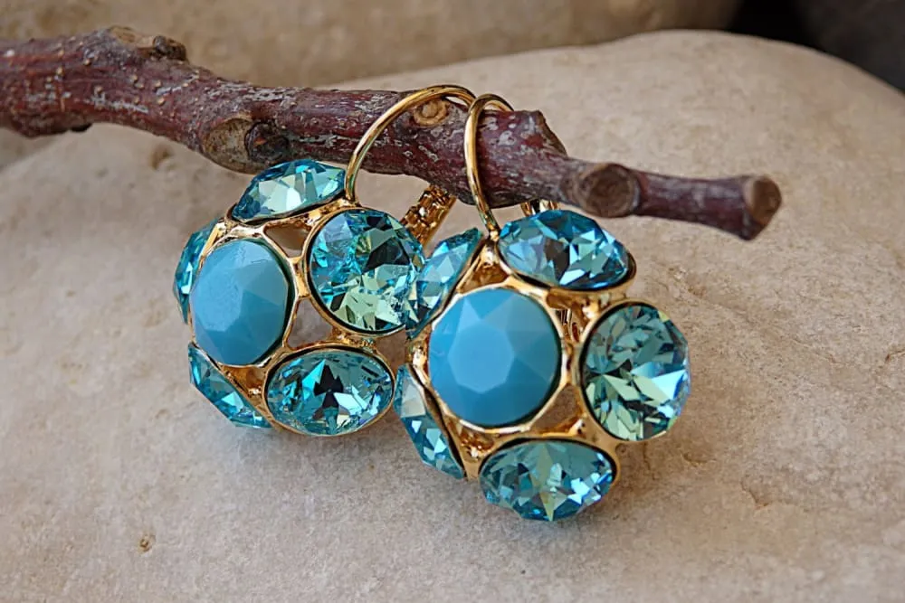 Turquoise Halo Earrings