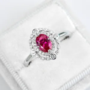 Valentina Ruby Ring- Sterling Silver