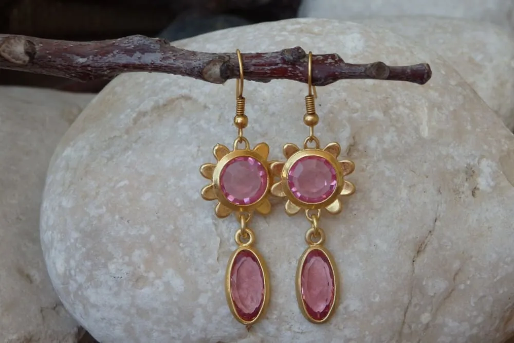 Wedding pink earrings