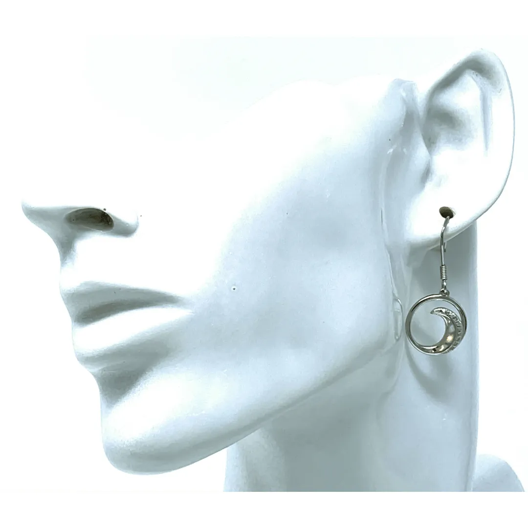 White Opal Wave Sterling Silver Dangle Earrings