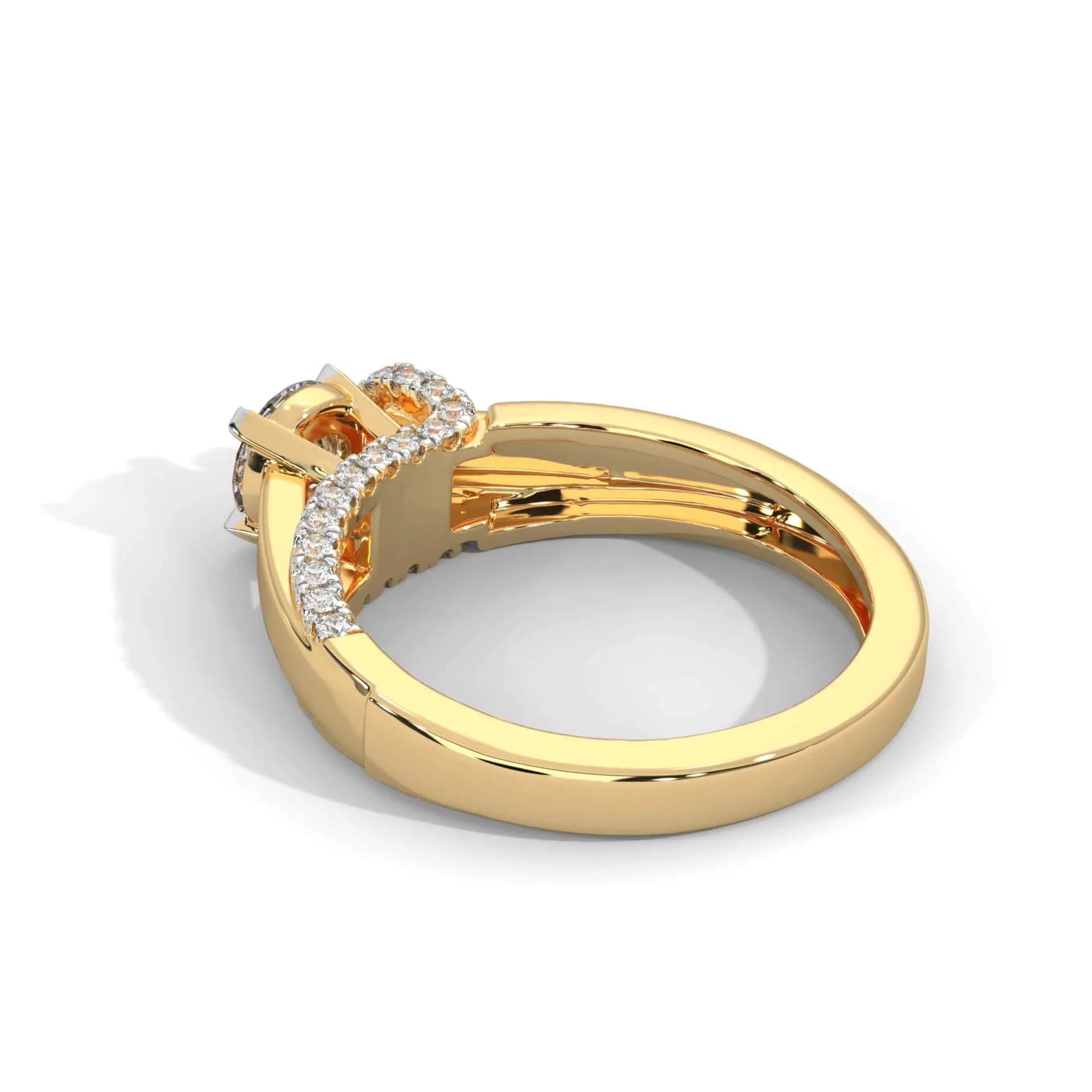 Wista 50 Cents Solitaire Silver Ring For Women | 22KT Gold Vermeil