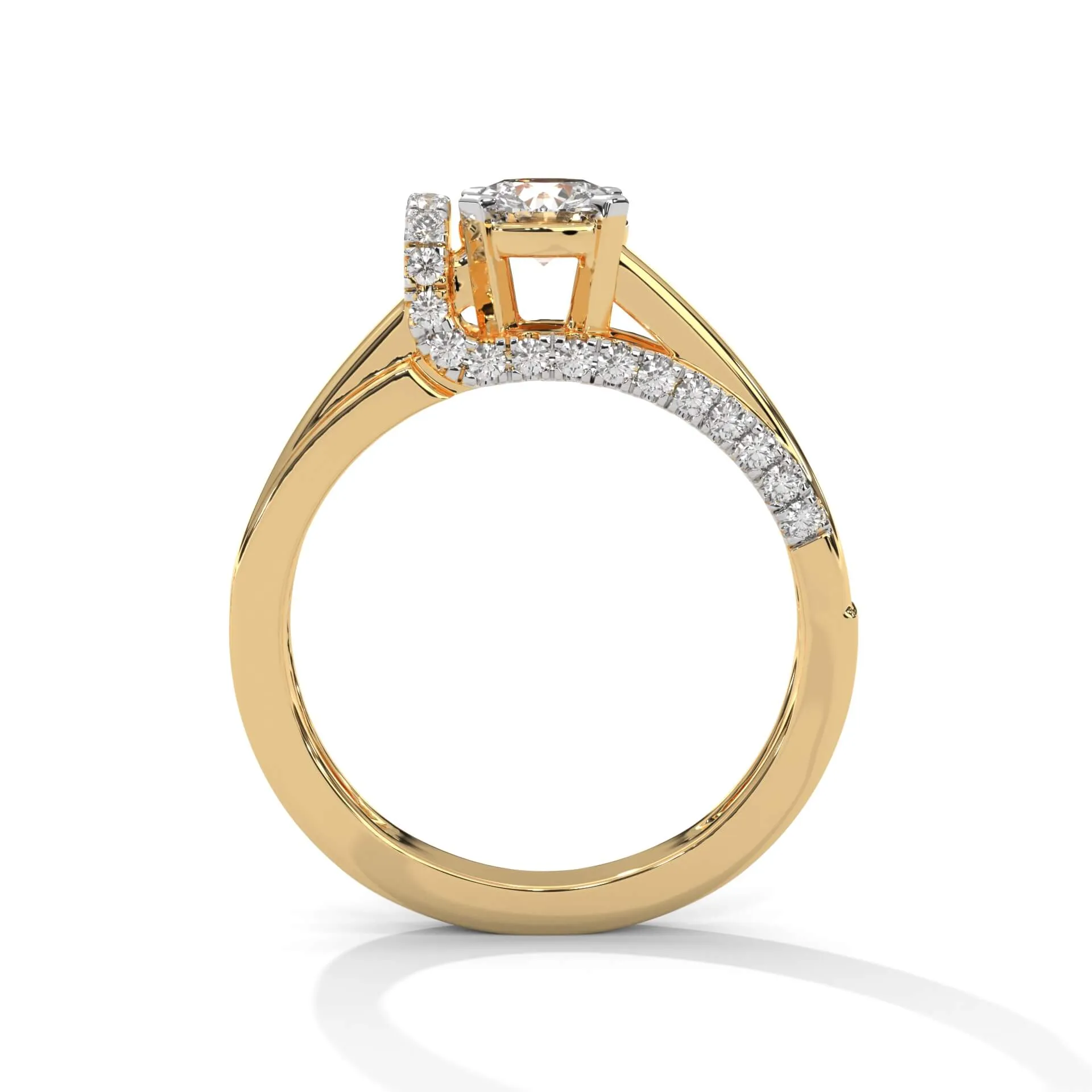 Wista 50 Cents Solitaire Silver Ring For Women | 22KT Gold Vermeil