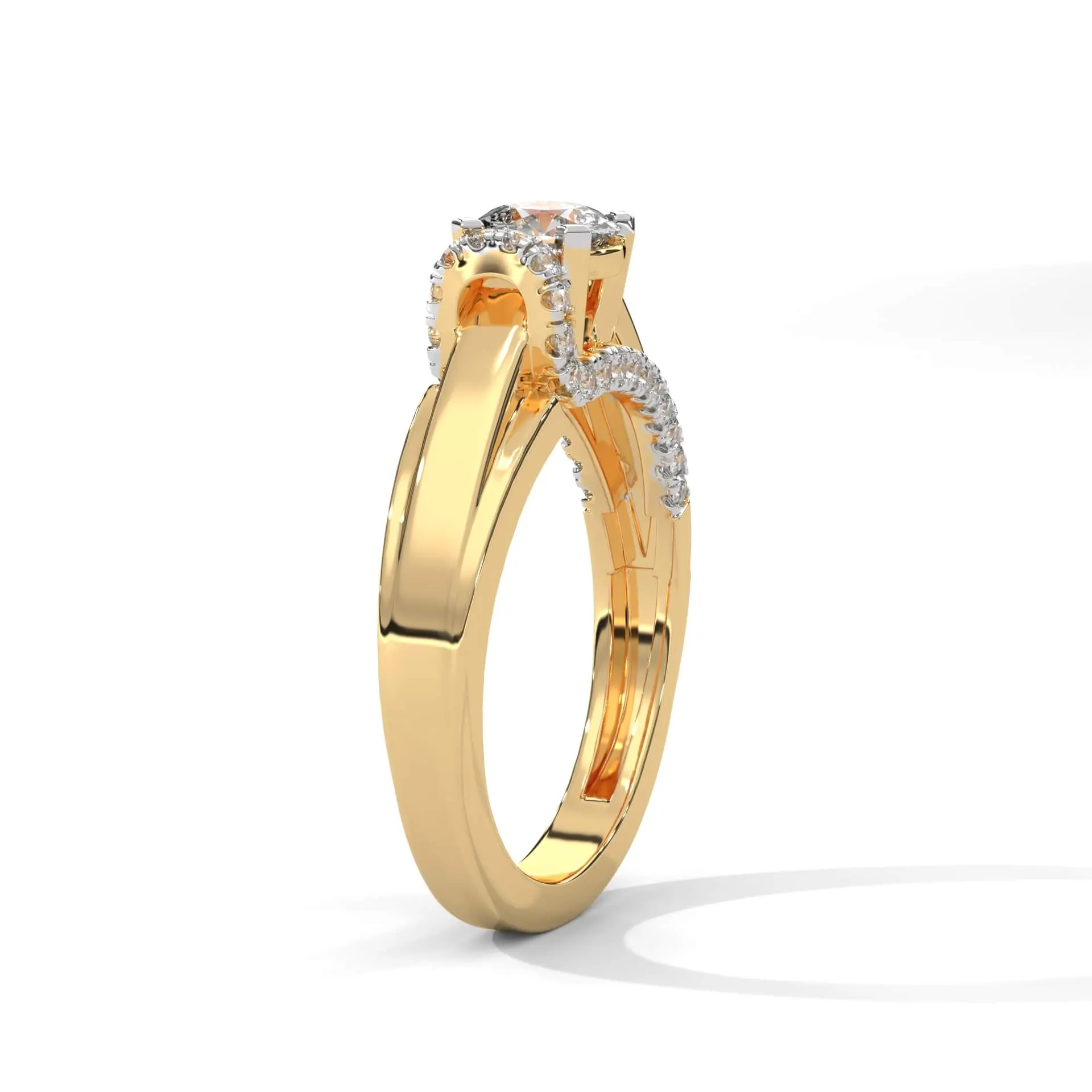 Wista 50 Cents Solitaire Silver Ring For Women | 22KT Gold Vermeil