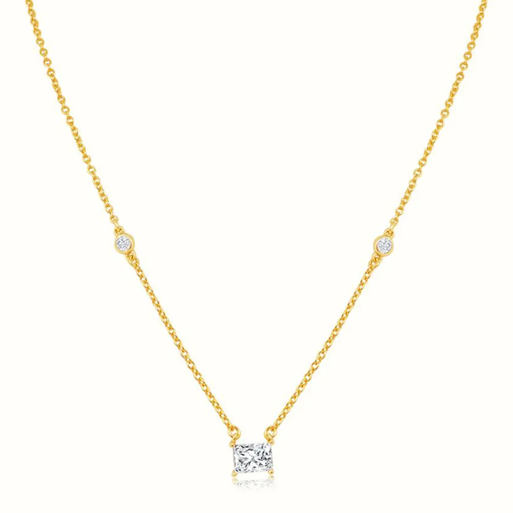 Women's Vermeil Dangling Diamond Necklace Pendant