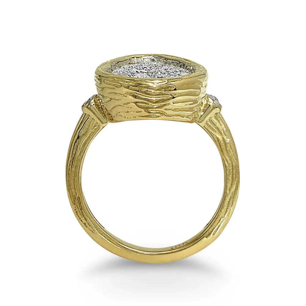 Yellow Gold Cluster Diamond Ring